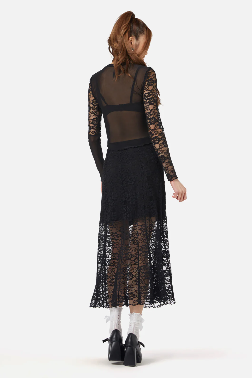 Lace Splice Mesh Top - Image 4