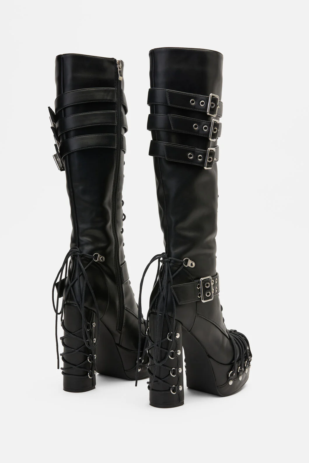 Laced Up Corset Buckle Boots - Image 5