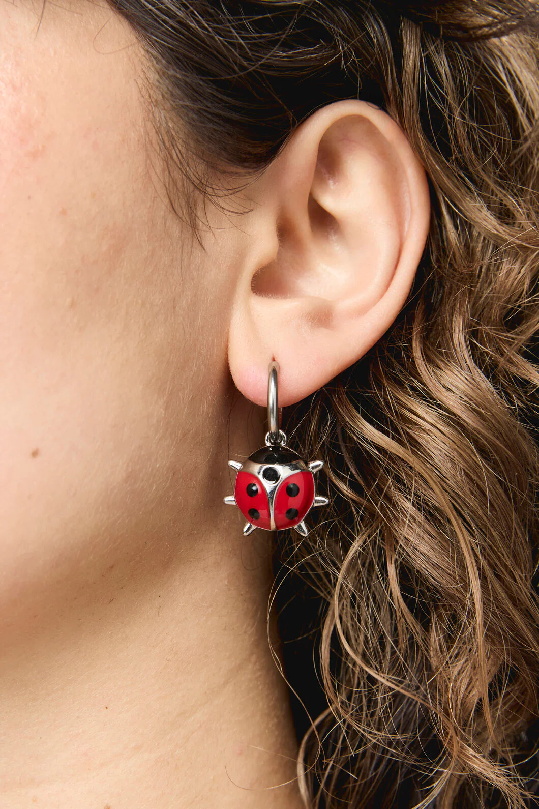 Lady Bug Sleeper Earrings - Image 3