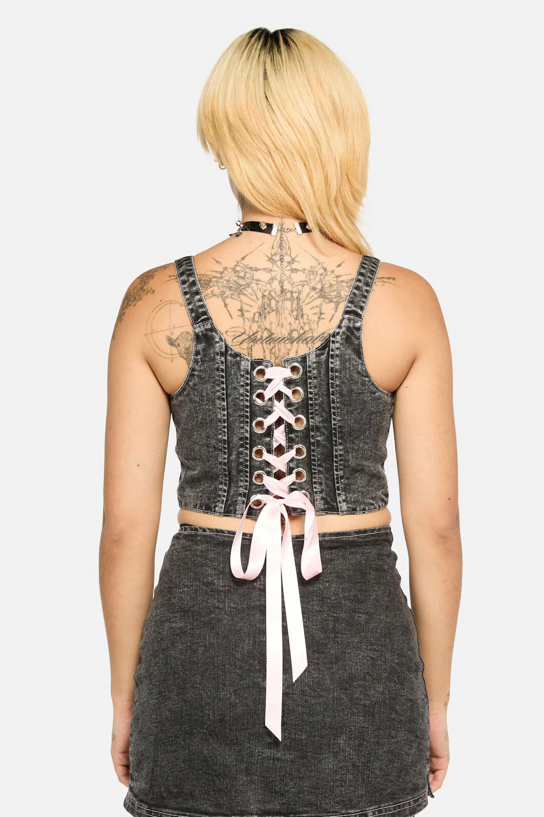 Laneway Acid Wash Belt Corset Top - Image 3