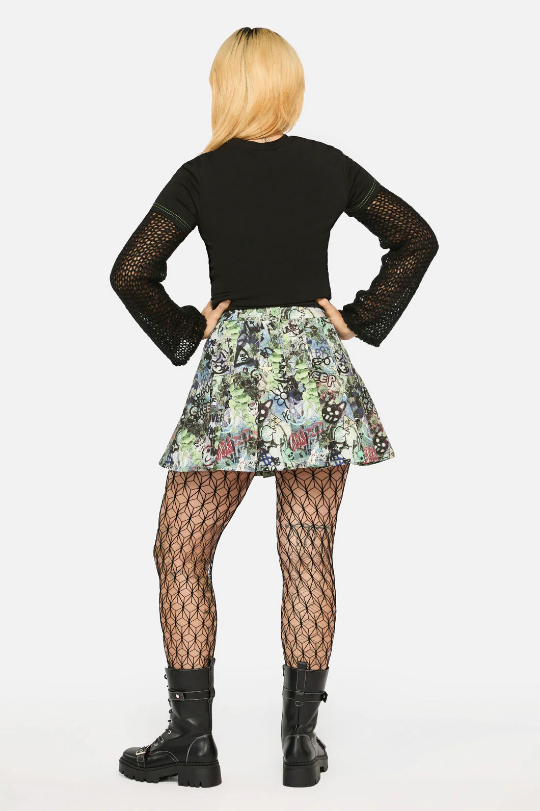 Laneway Print Pleated Skirt - Image 5