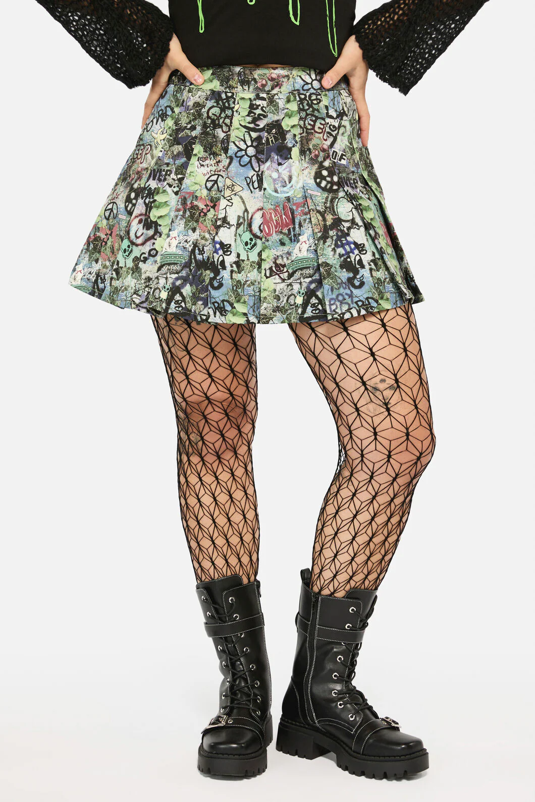 Laneway Print Pleated Skirt - Image 6