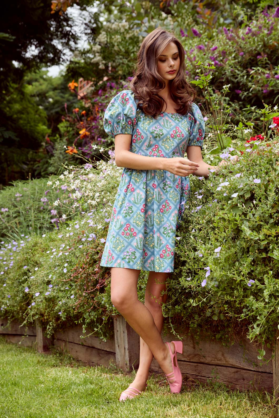 Lattice Floral Mini Dress - Image 2