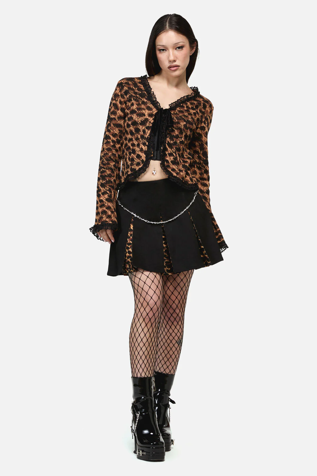 Leopard Tie Grunge Cardigan - Image 5