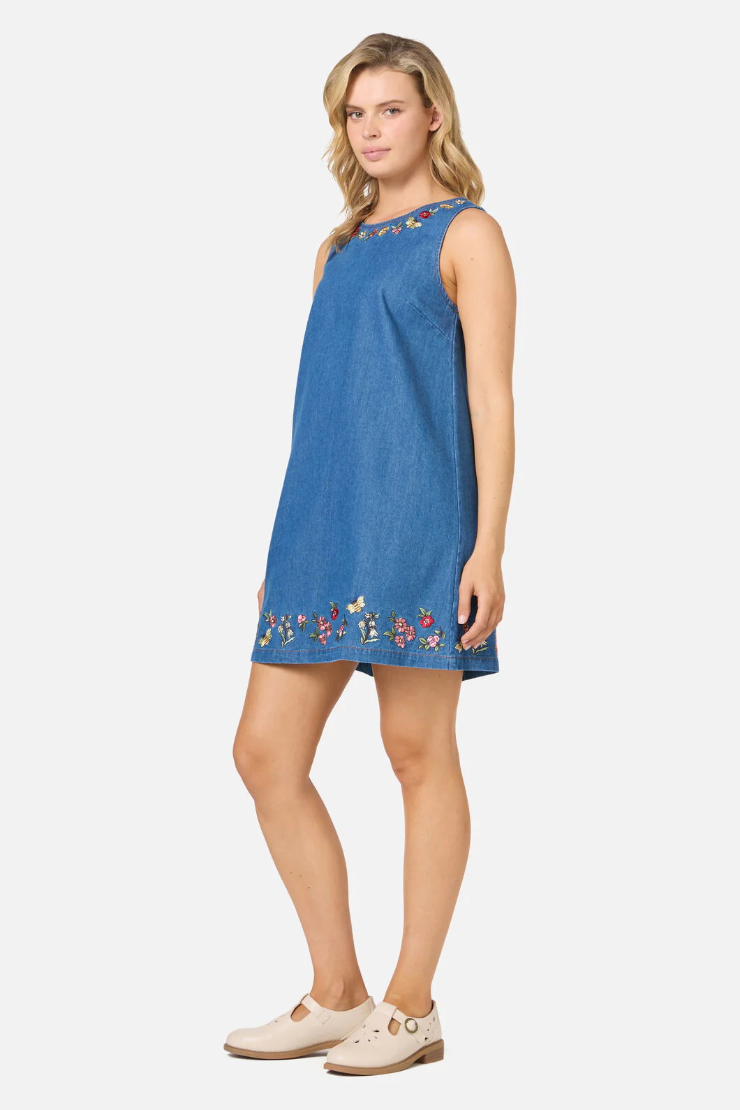 Libby Bee Denim Shift Dress - Image 3