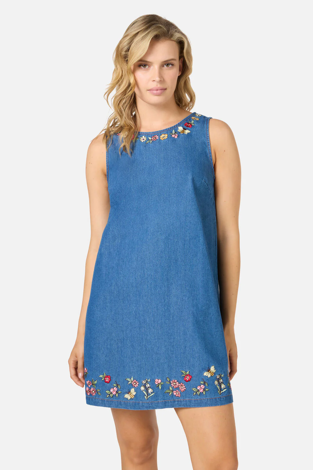 Libby Bee Denim Shift Dress - Image 5