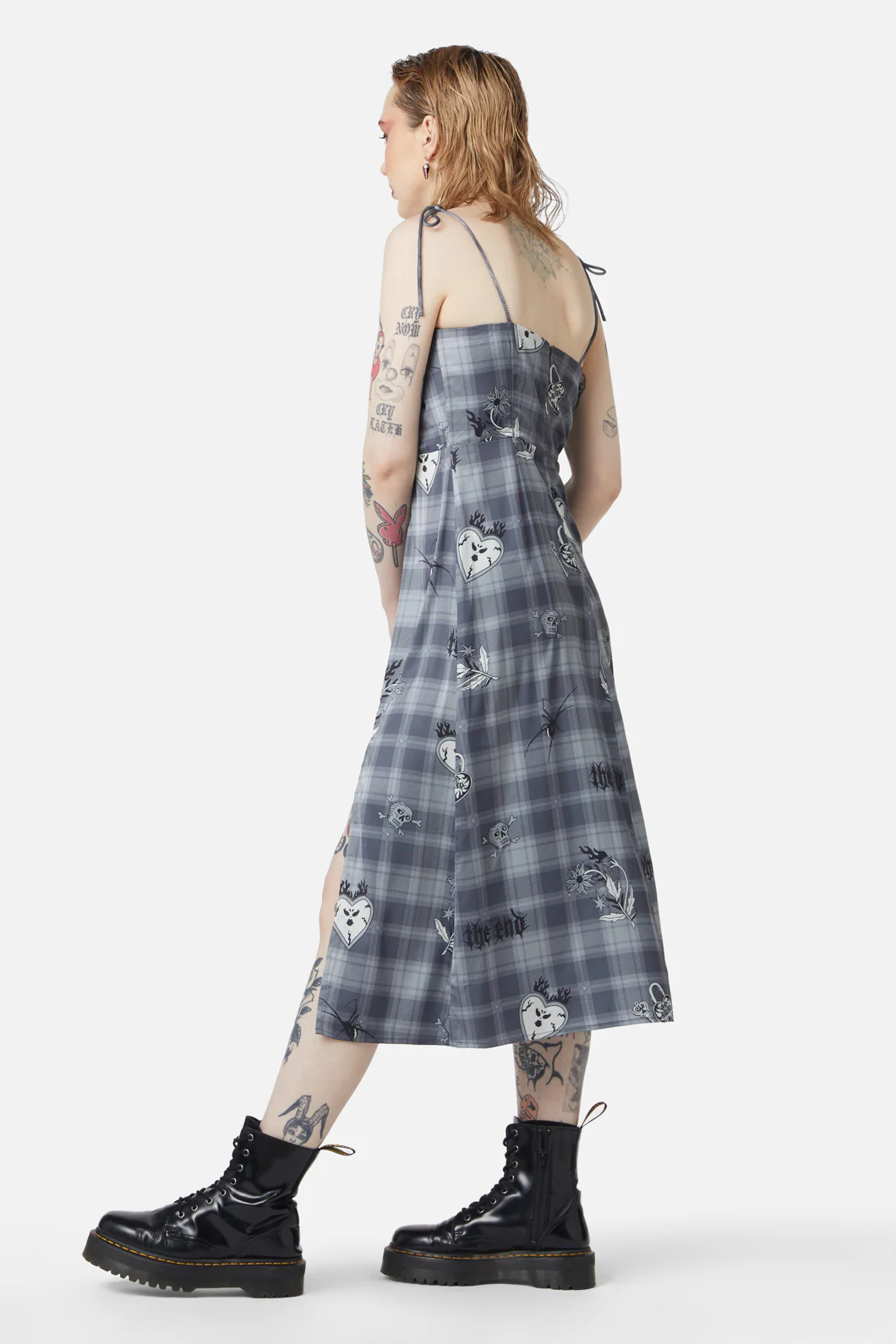 Love Her Printed Satin Split Dress - Image 3