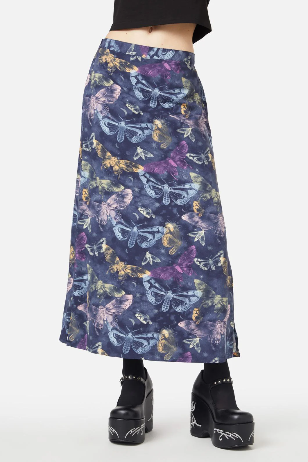 Lunar Moth Print Maxi Skirt - Image 2