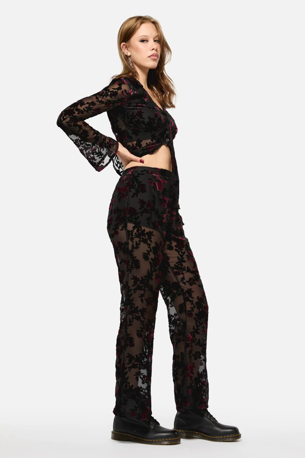 Lush Burnout Velvet Pants - Image 3