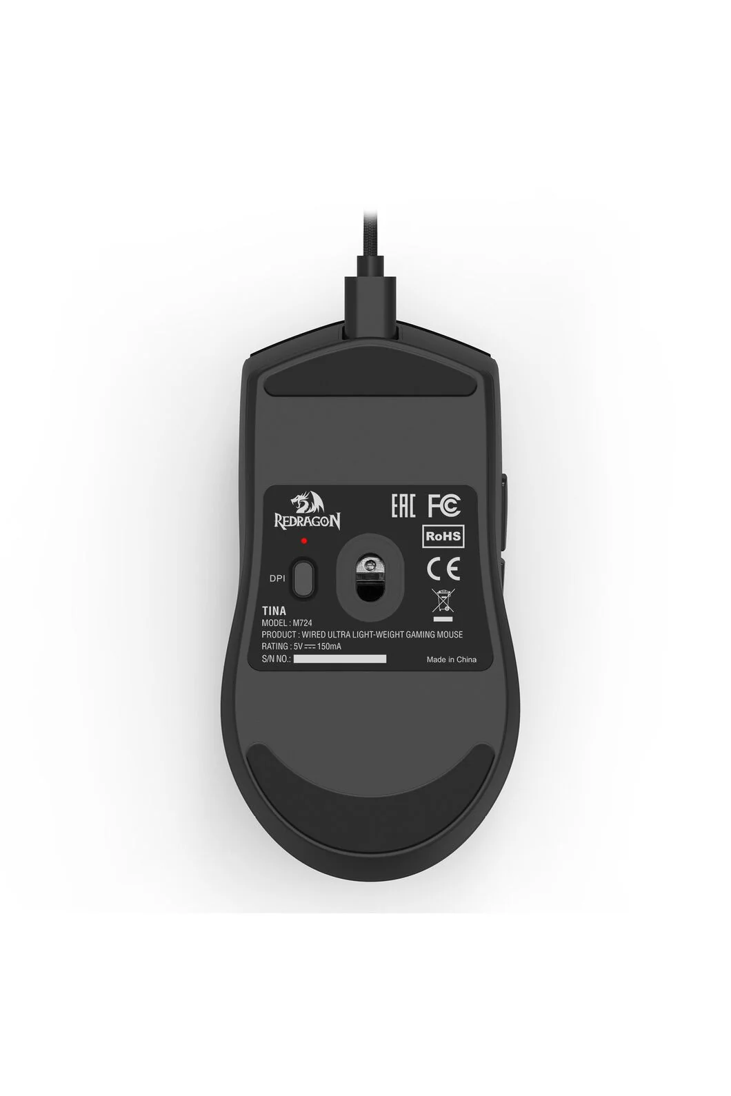 Redragon M724 Throne Black Ultra-Light 42g Wired 12400 DPI Gaming Mouse - Image 9
