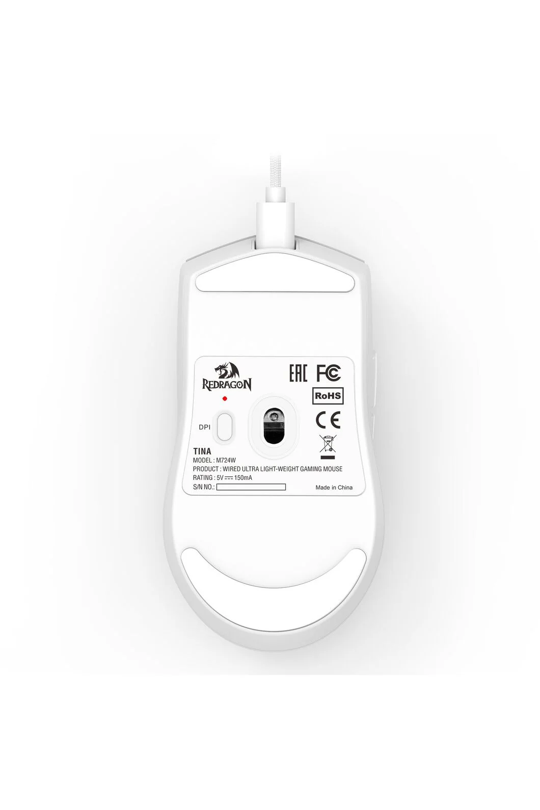 Redragon M724W Throne White Ultra-Light Wired Gaming Mouse - Image 9