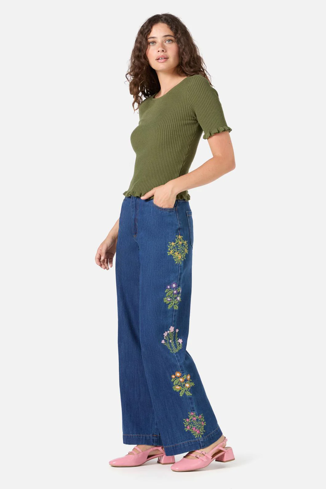 Maya Ruffle Rib Knit Top - Image 3