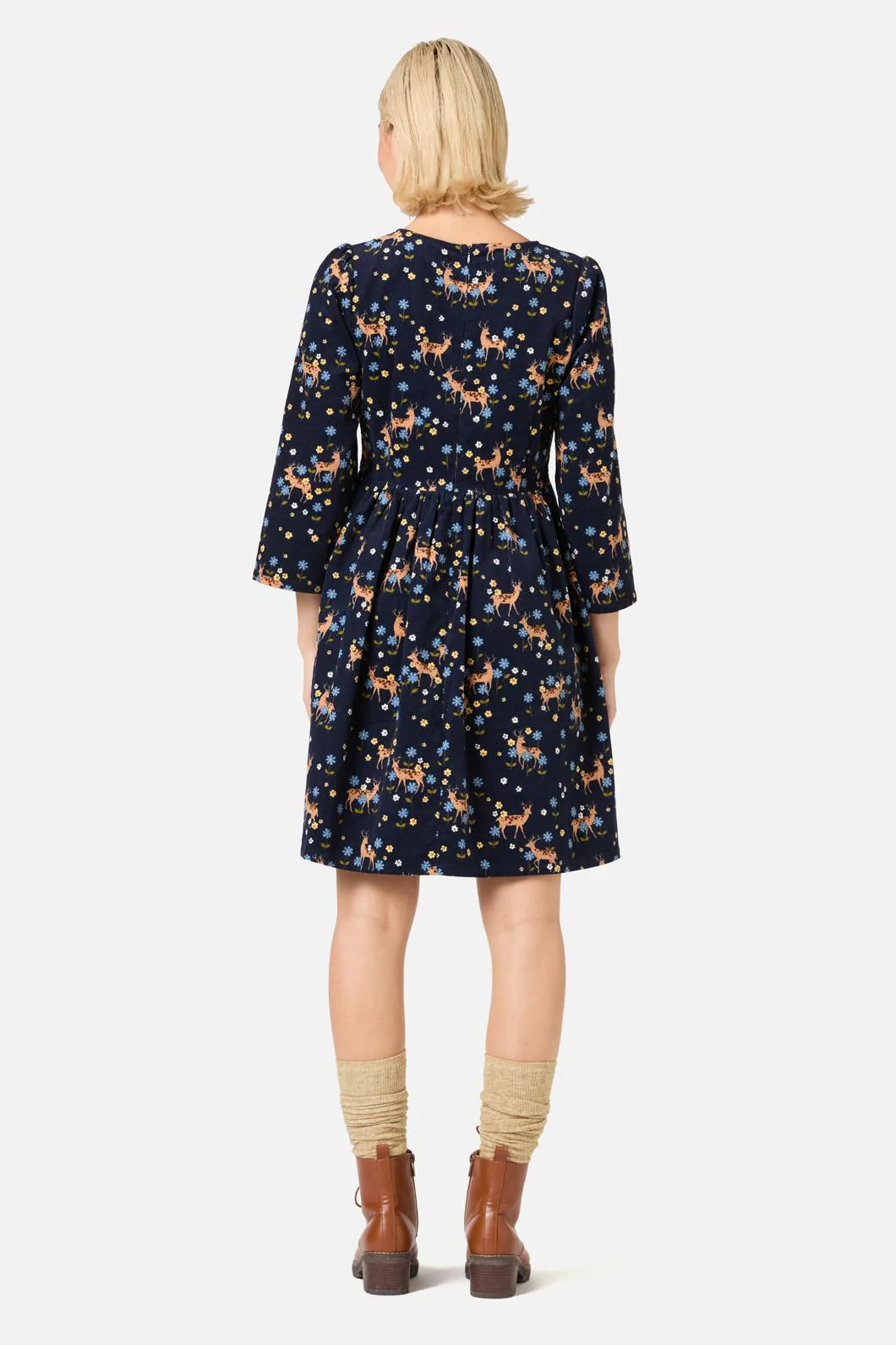 Meadow Deer Cord Sleeved Dress - Image 4