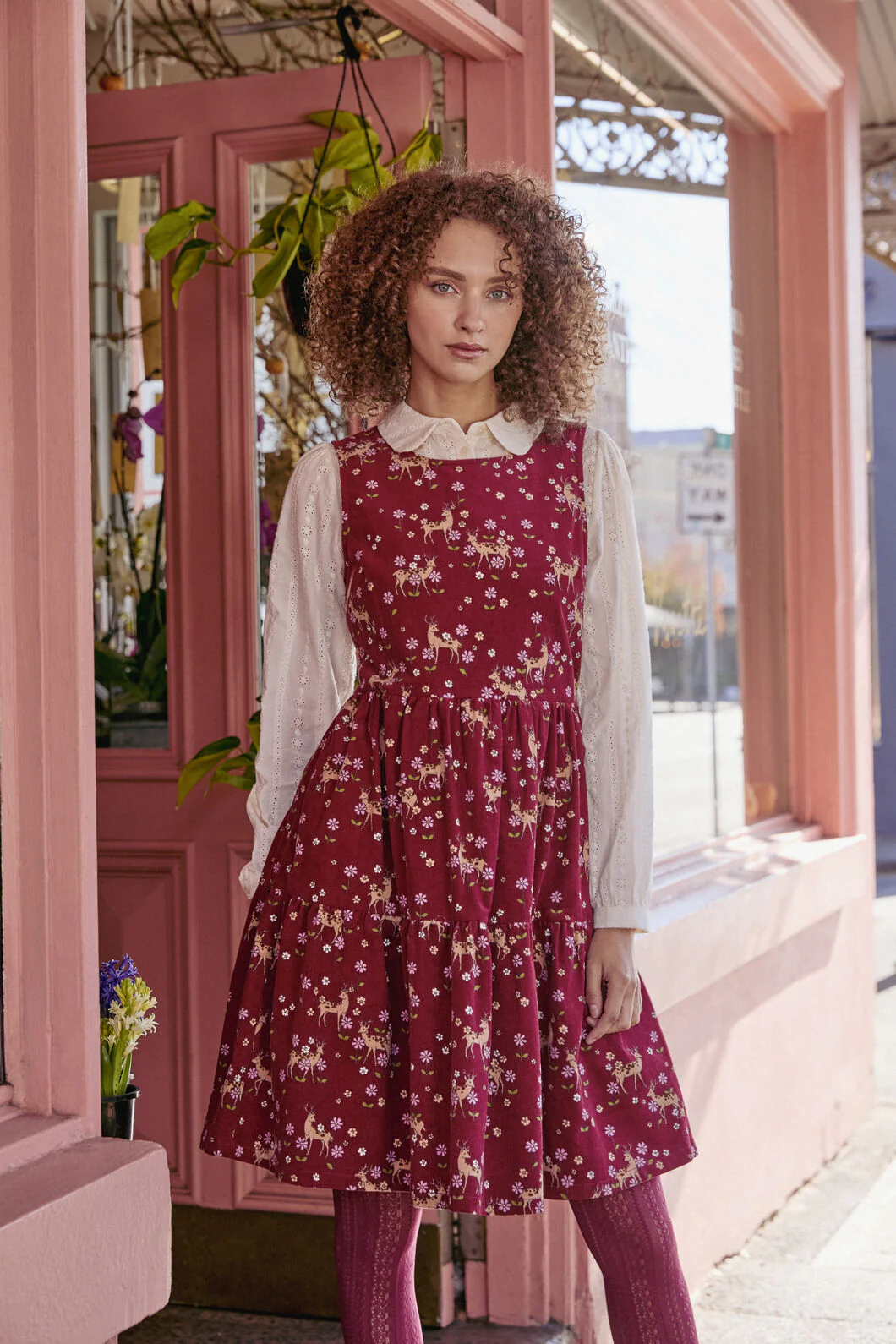 Meadow Deer Cord Tiered Dress - Image 7