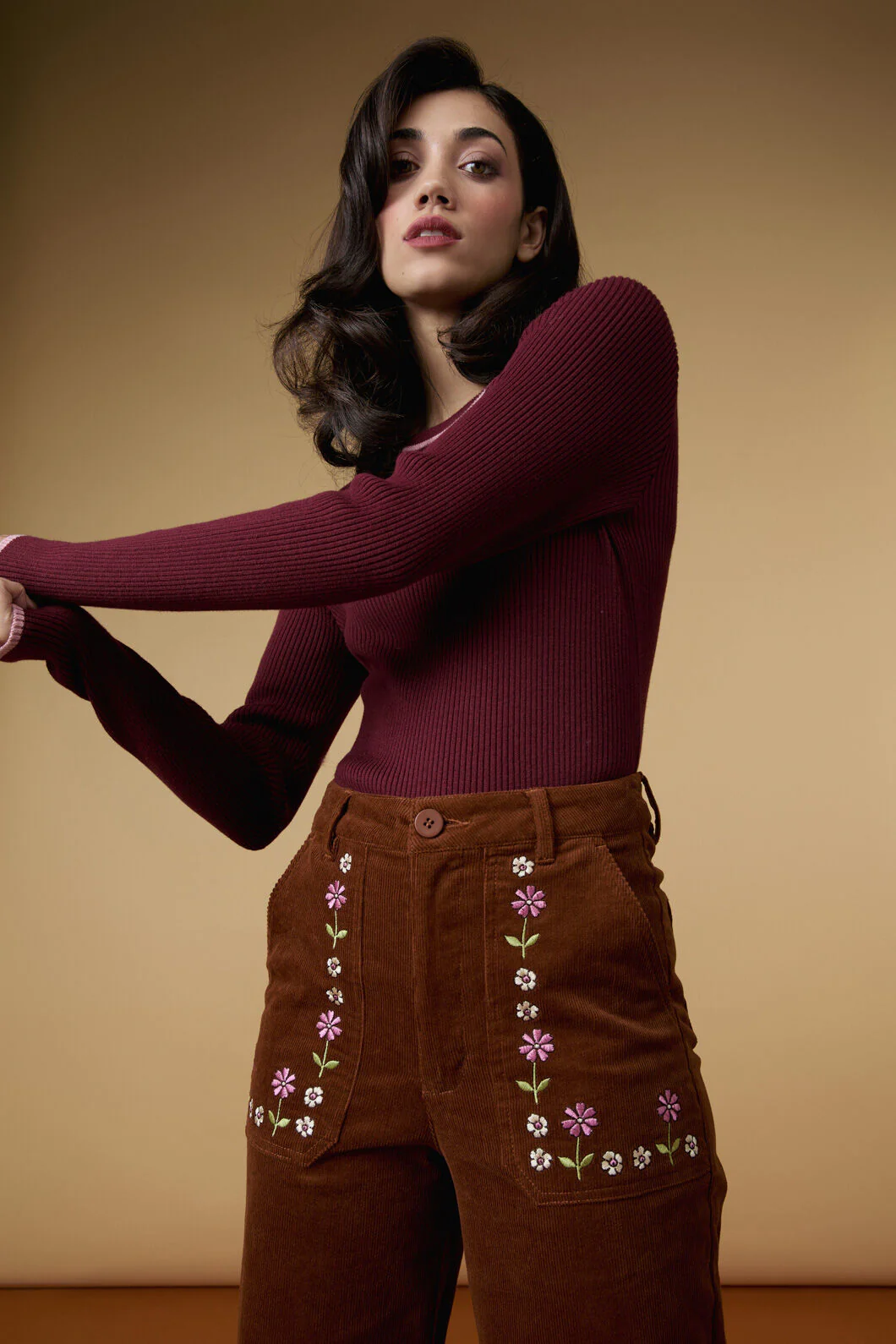 Meadow Embroidered Cord Jean - Image 10