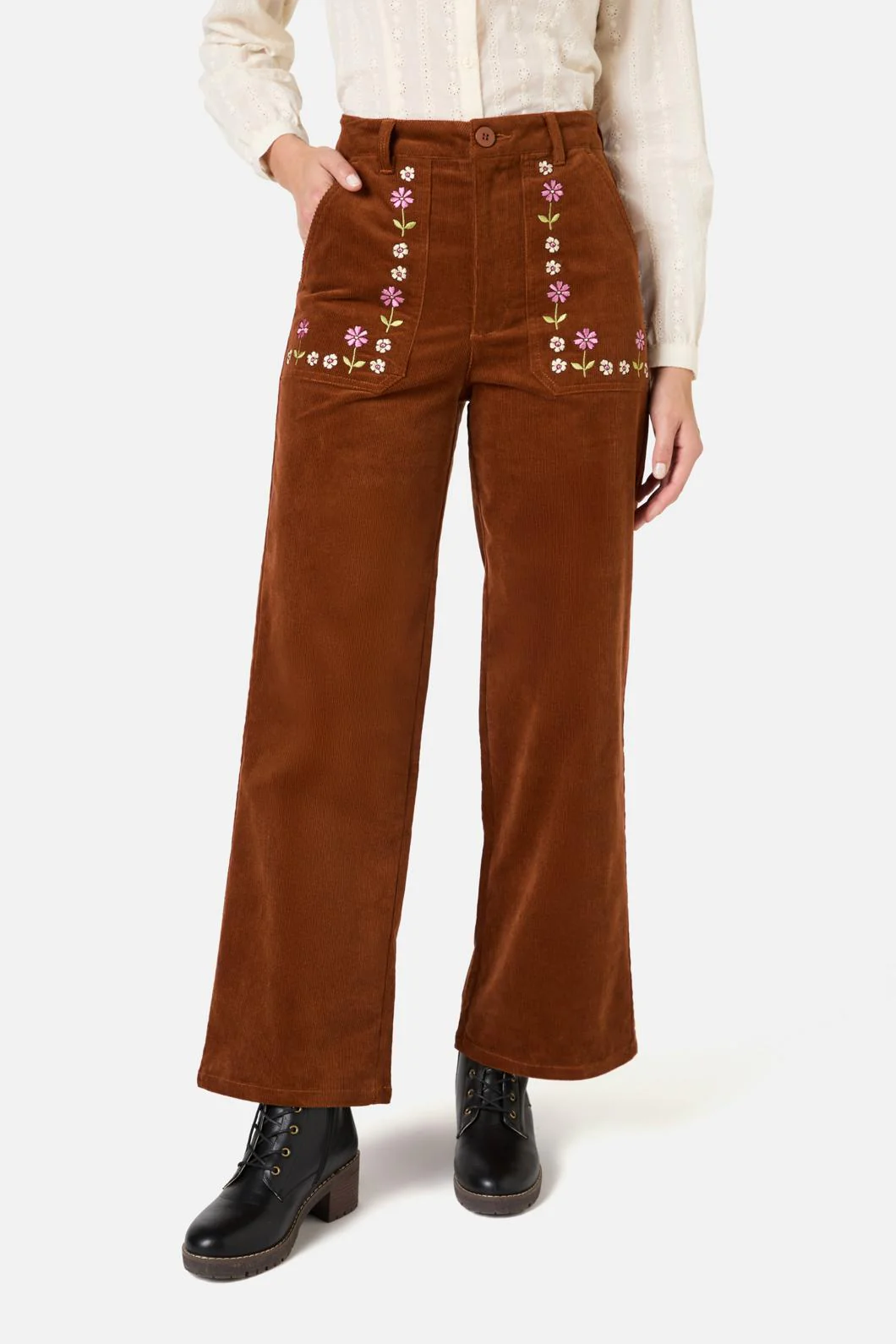Meadow Embroidered Cord Jean - Image 2