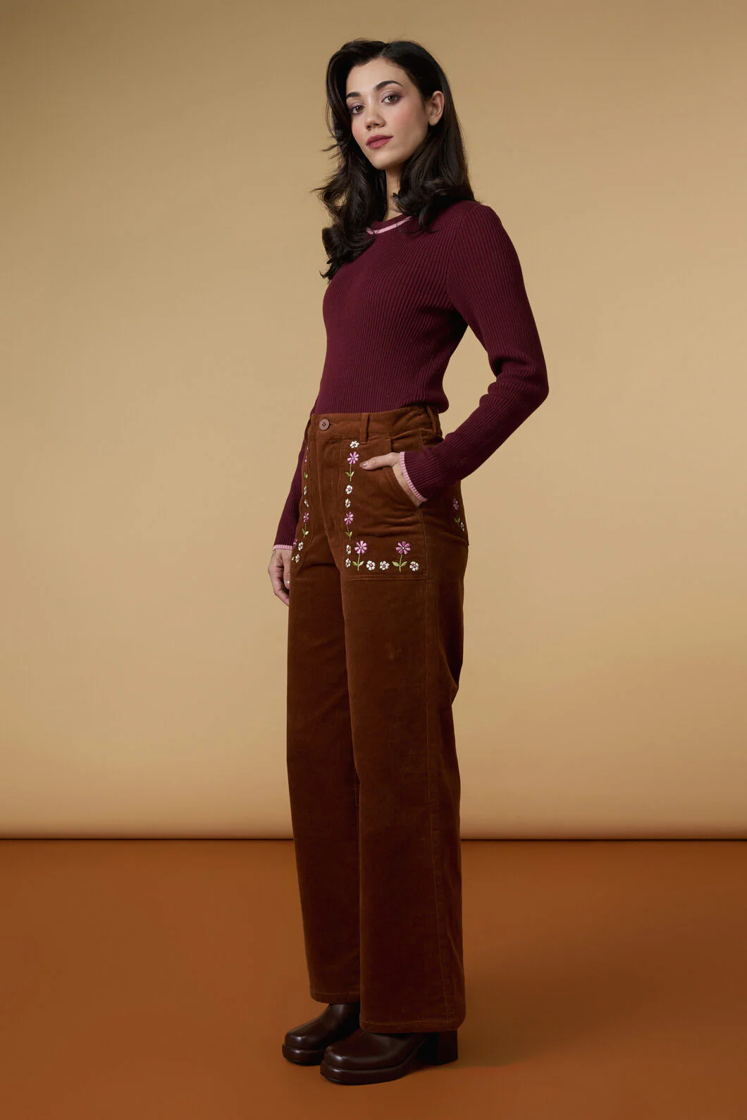 Meadow Embroidered Cord Jean - Image 8