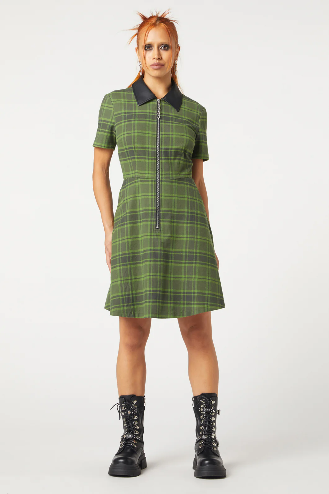 Meadow Tartan Zipper Dress - Image 2