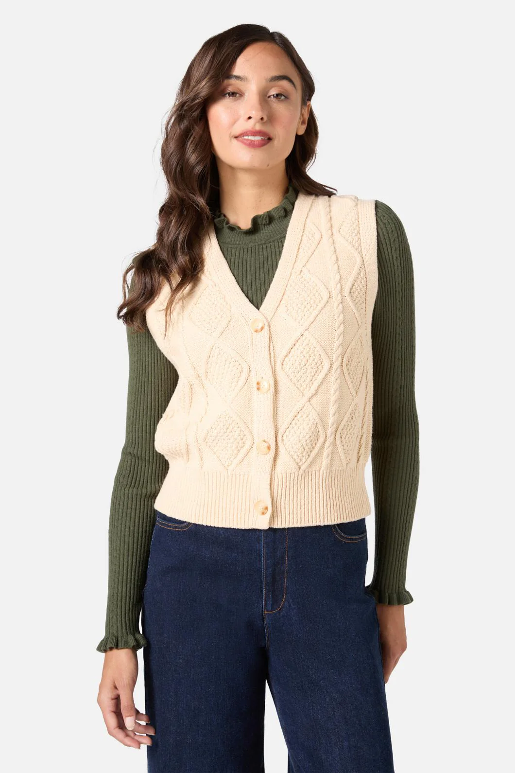 Milena Cable Knit Vest - Image 11