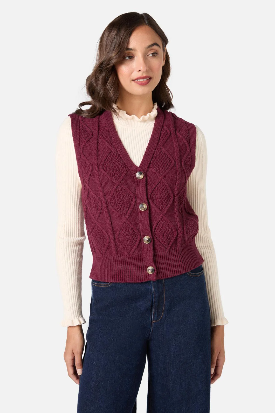 Milena Cable Knit Vest - Image 3