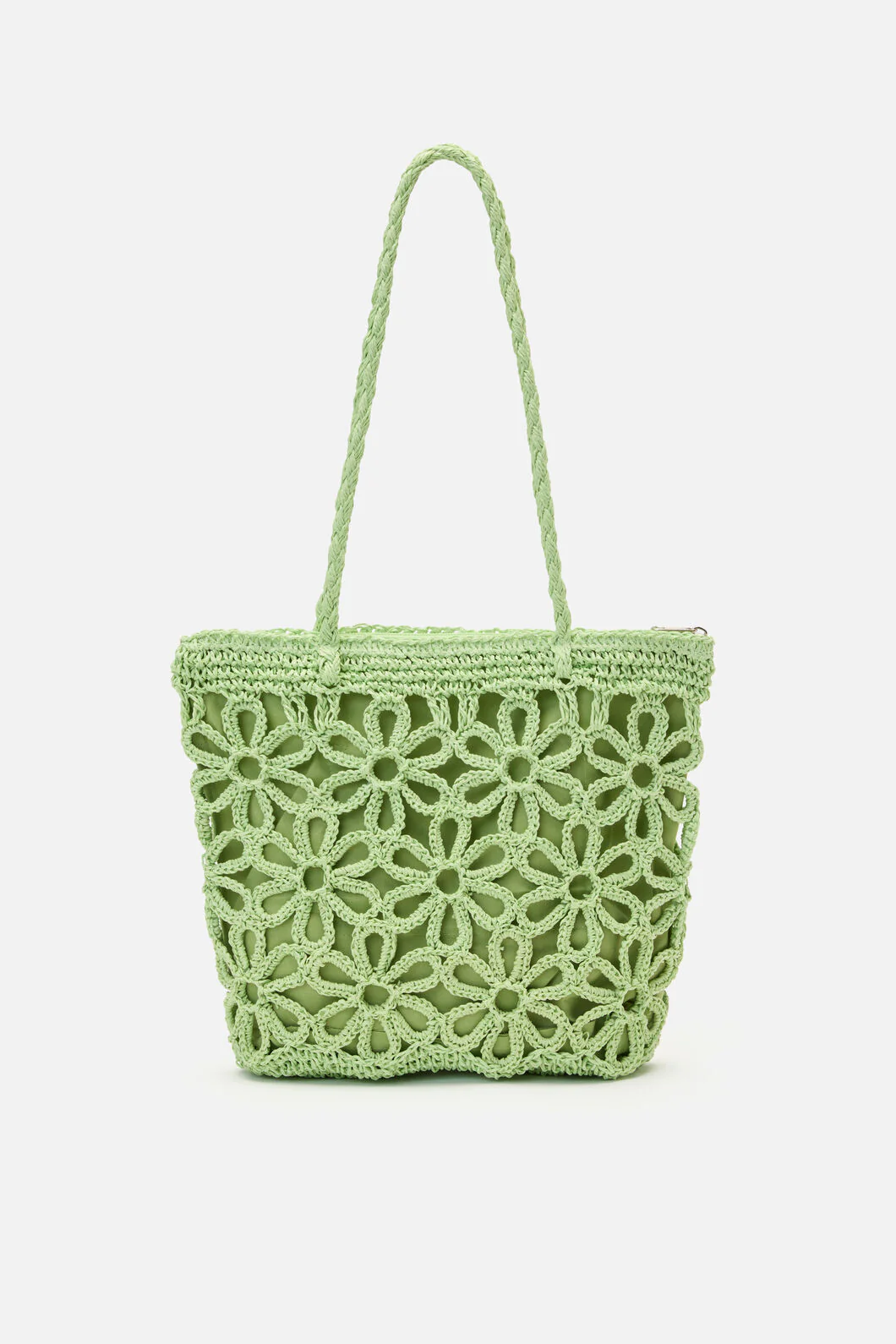 Mint Flower Straw Bag - Image 4