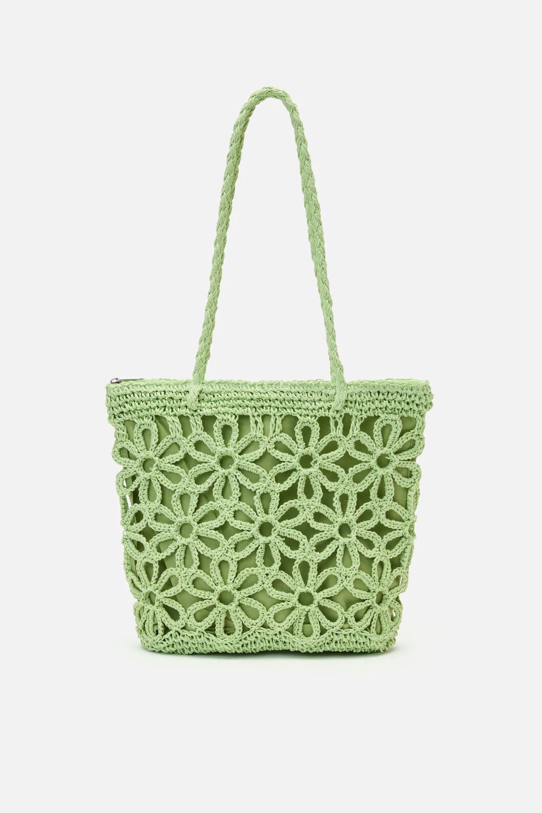 Mint Flower Straw Bag - Image 6