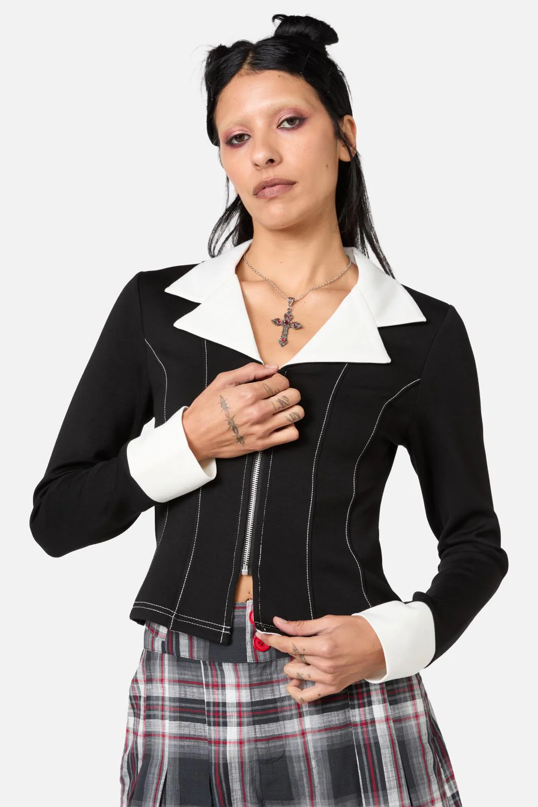 Moggy Contrast LS Blouse - Image 2