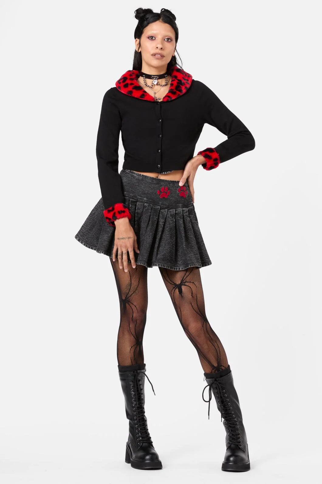 Moggy Faux Fur Trim Cardigan - Image 3