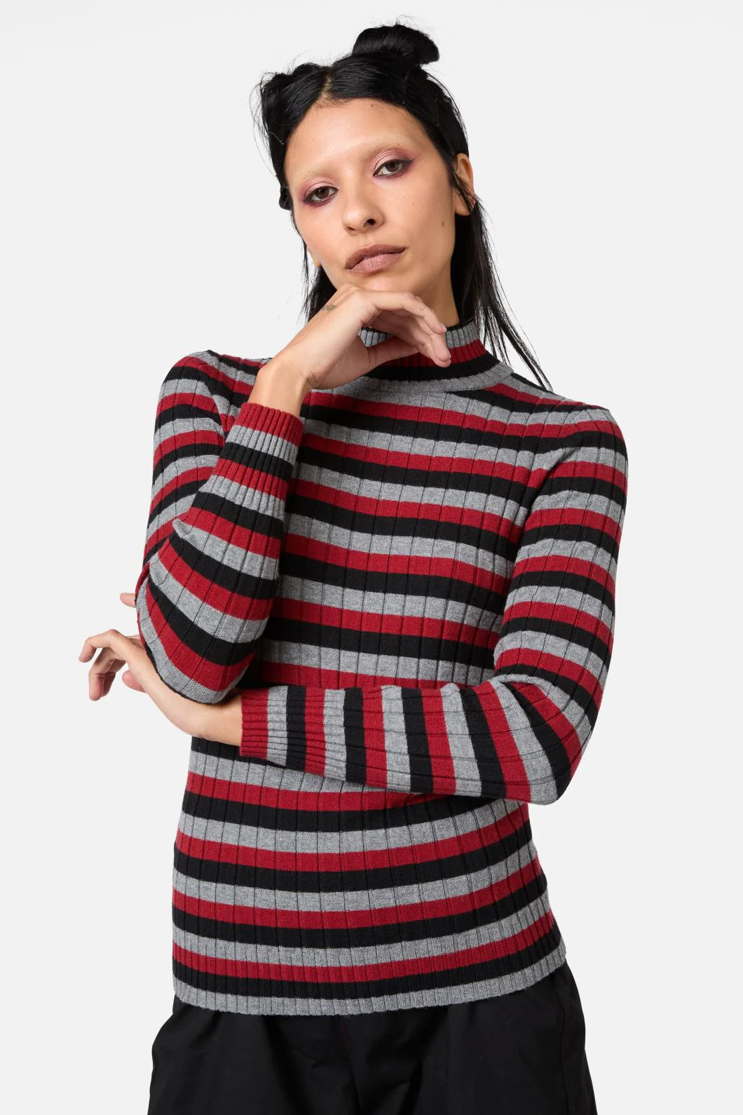 Moggy Tartan Knit Skivvy - Image 2