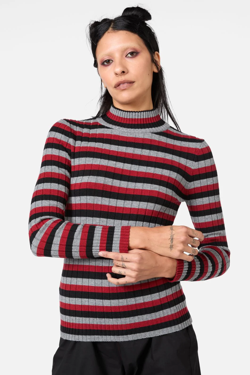 Moggy Tartan Knit Skivvy - Image 4