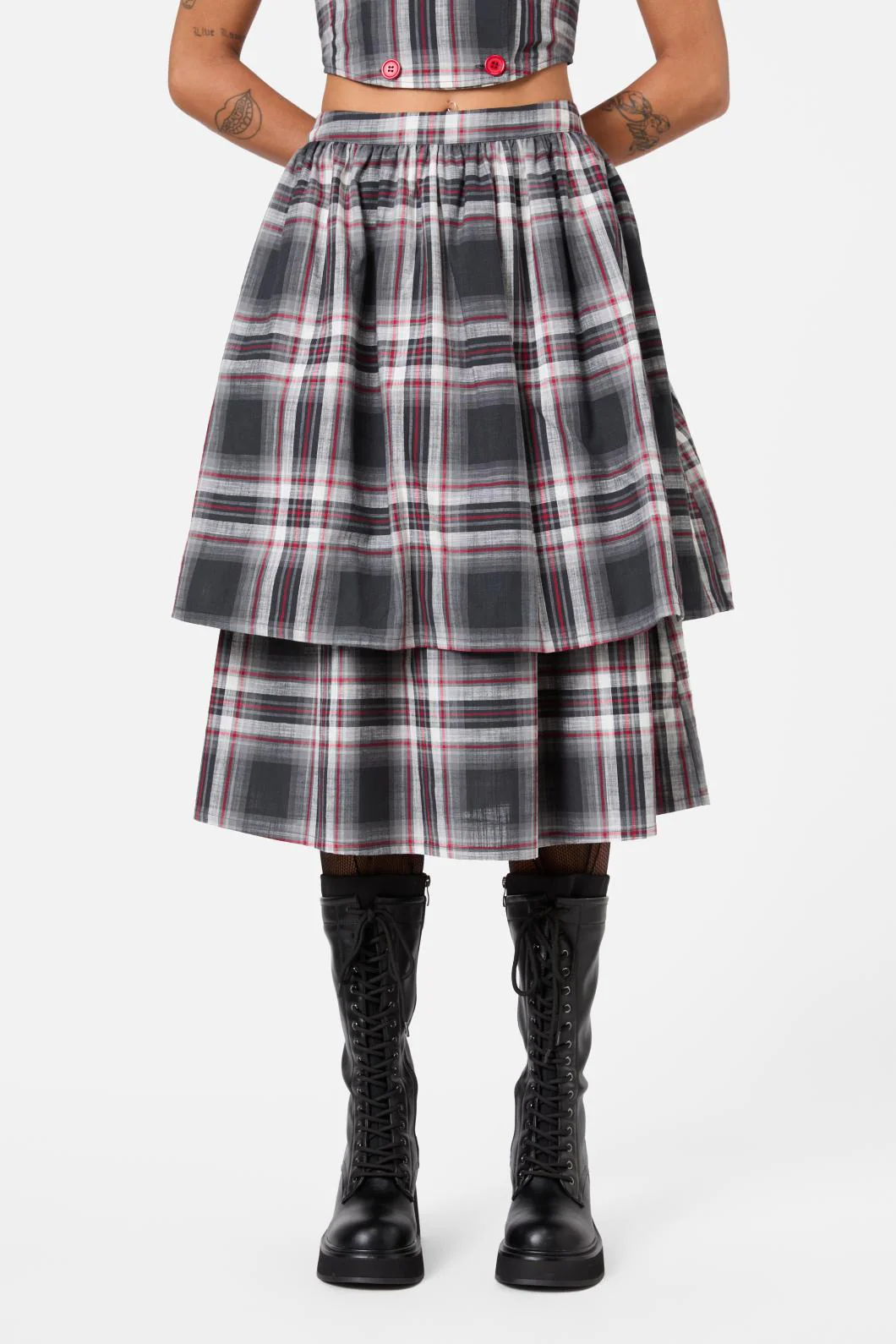 Moggy Tartan Layered Skirt - Image 2