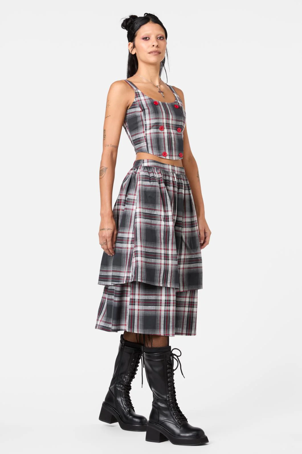 Moggy Tartan Layered Skirt - Image 3