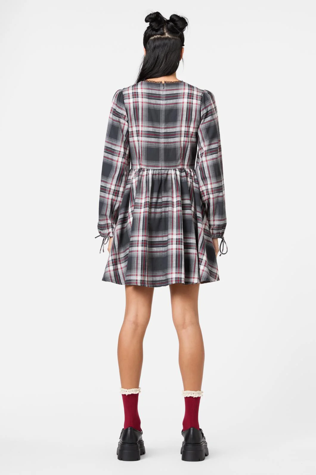 Moggy Tartan Long Sleeve Dress - Image 3
