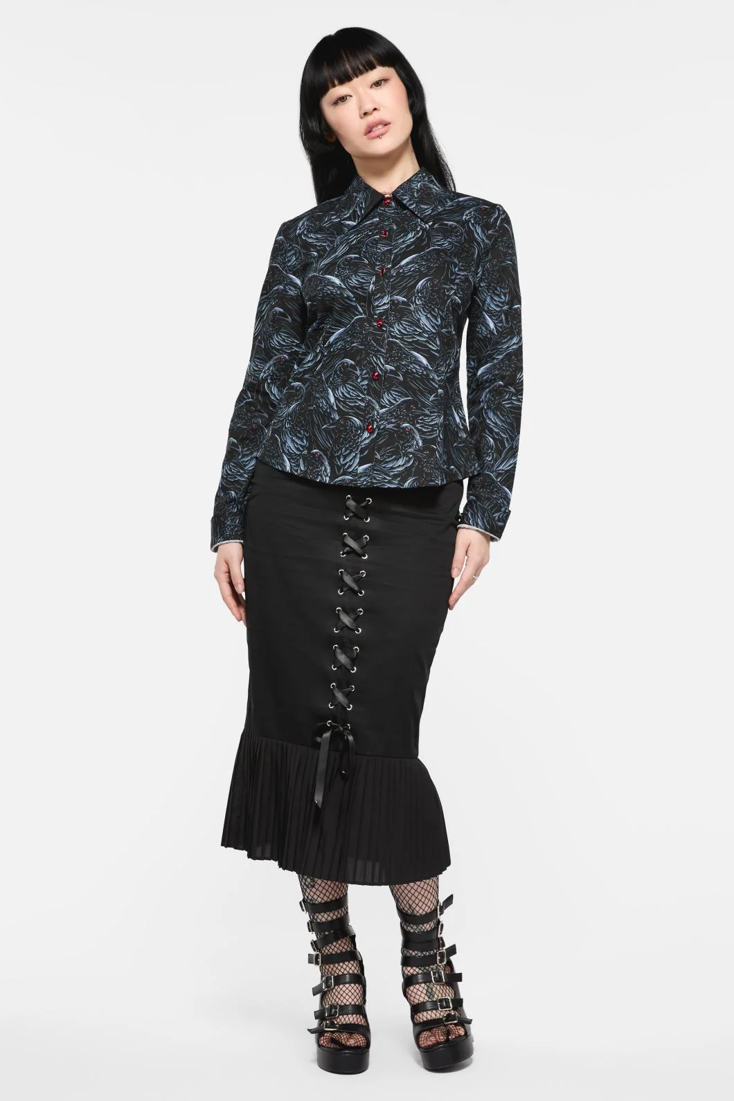 Murder Of Crows Long Sleeve Blouse - Image 2