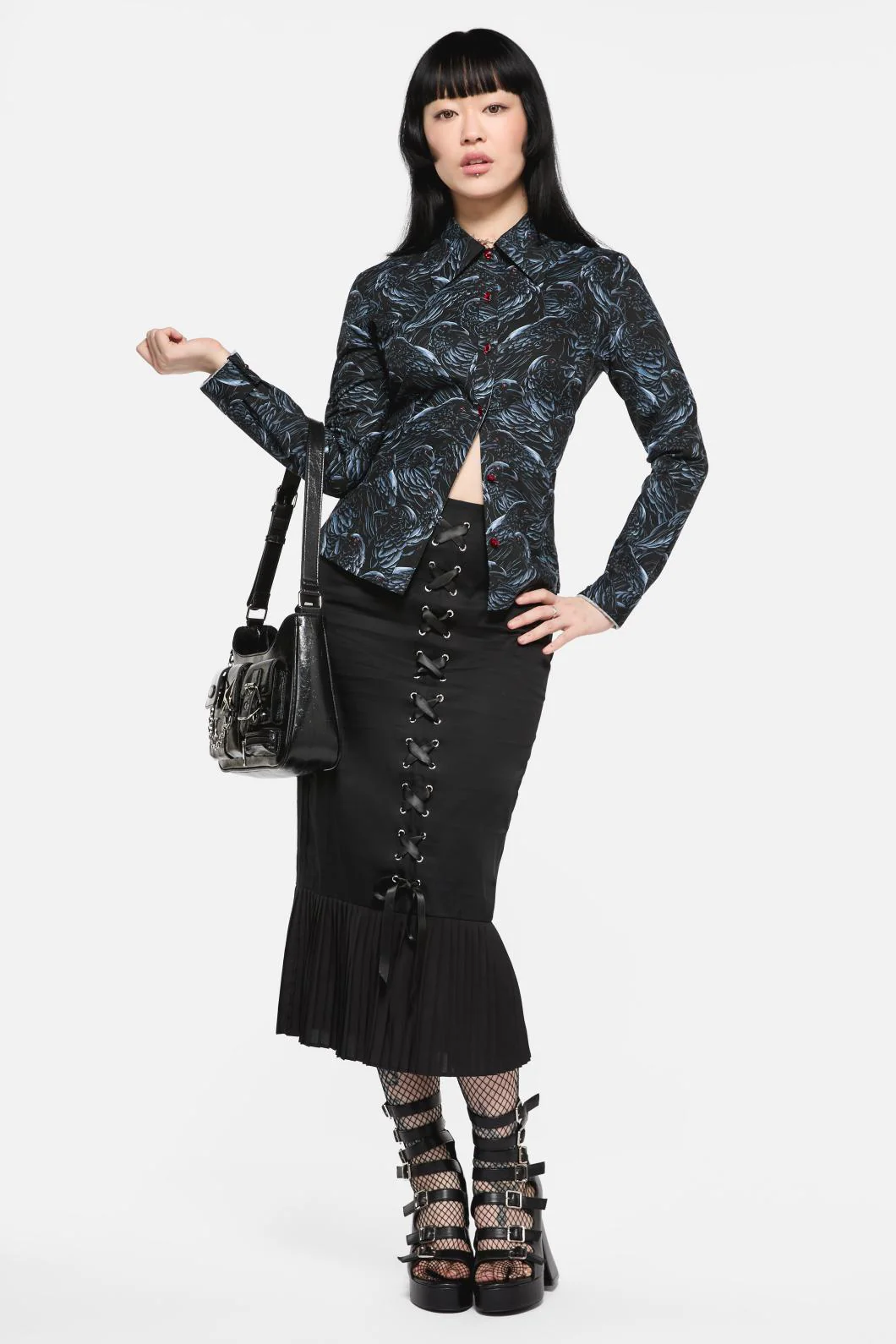 Murder Of Crows Long Sleeve Blouse - Image 5