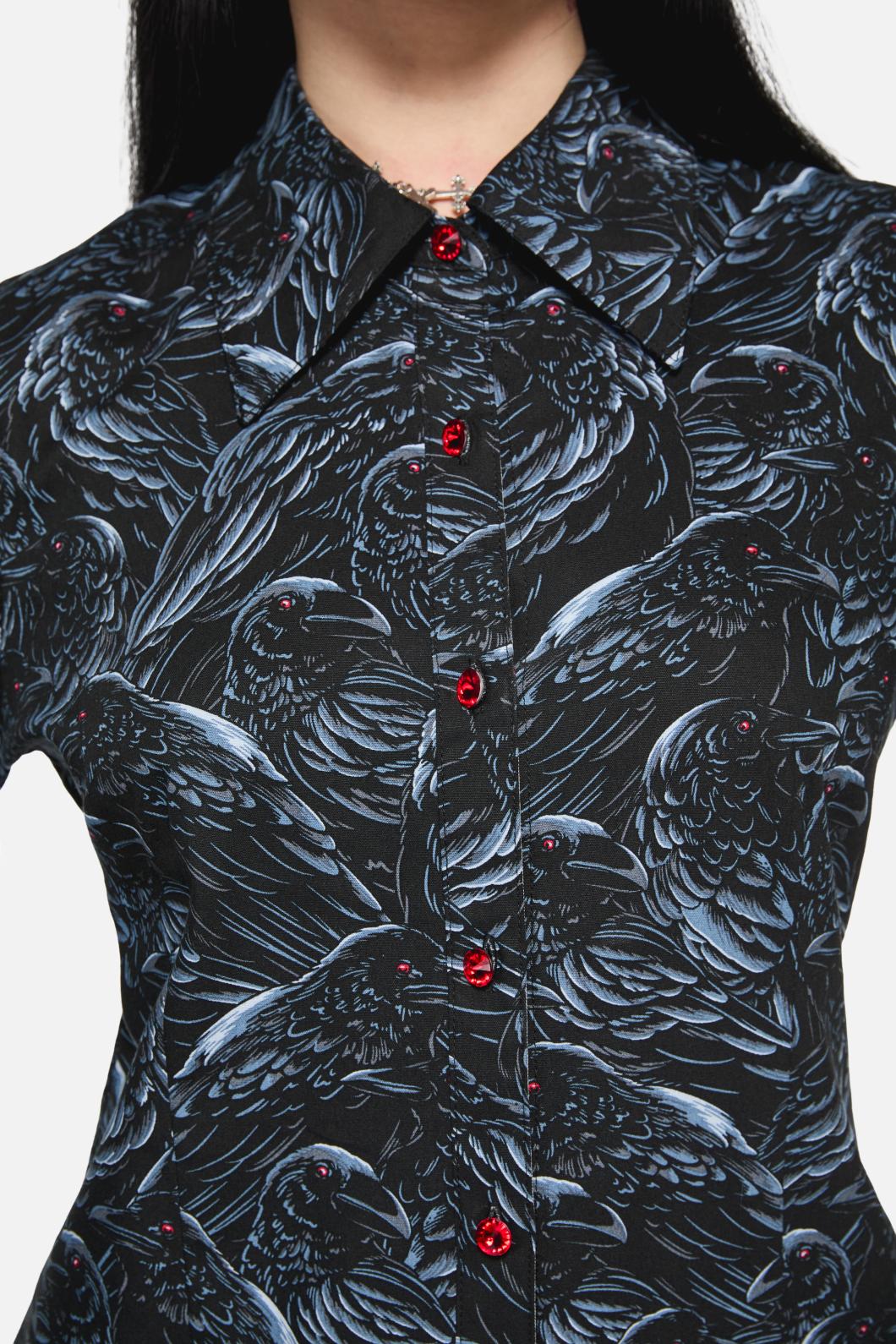 Murder Of Crows Long Sleeve Blouse - Image 6