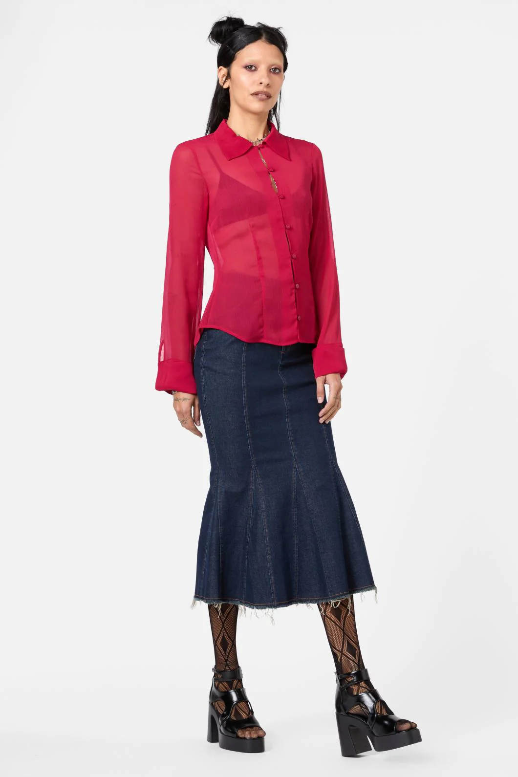 Myth Collared LS Blouse - Image 4