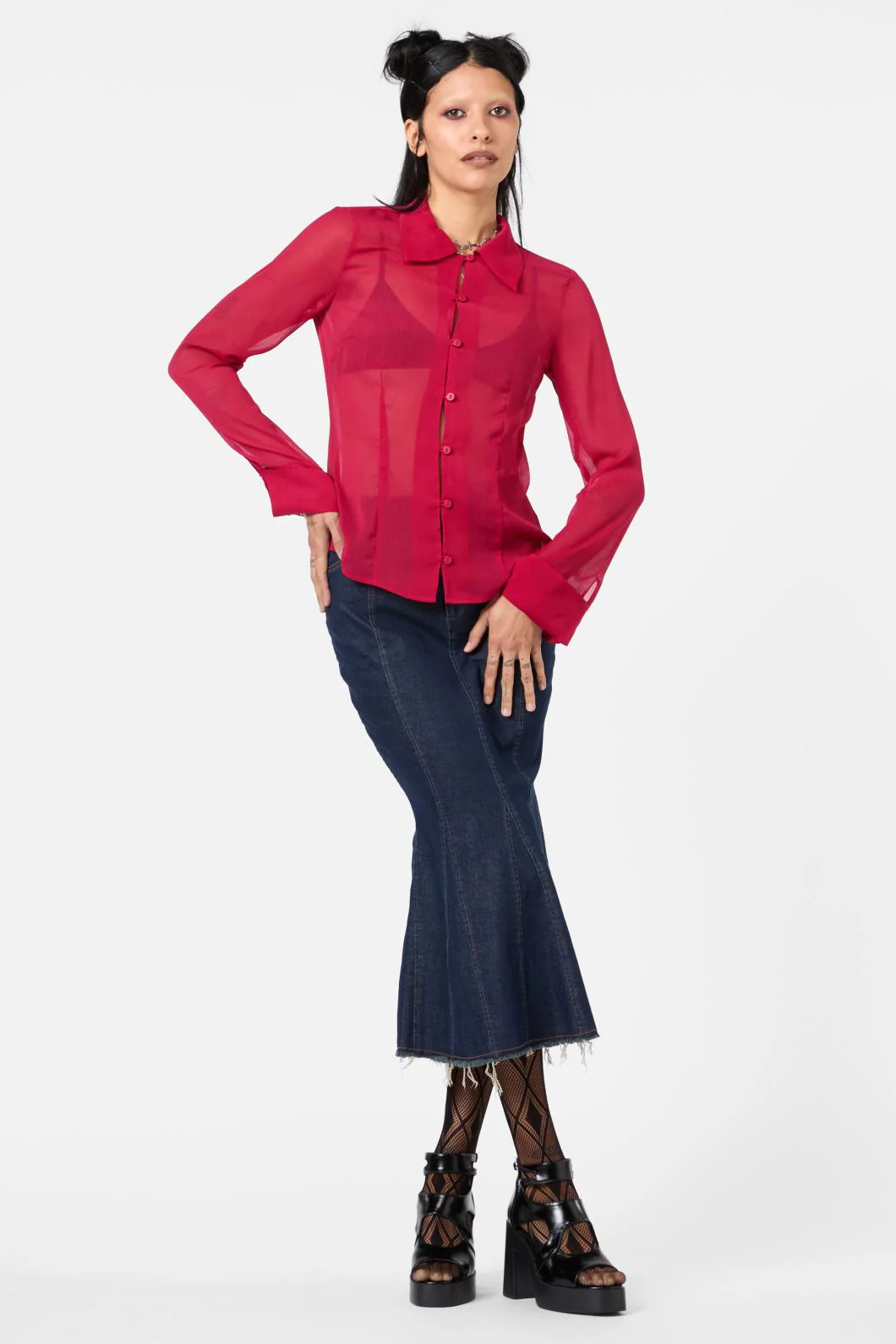 Myth Collared LS Blouse - Image 5