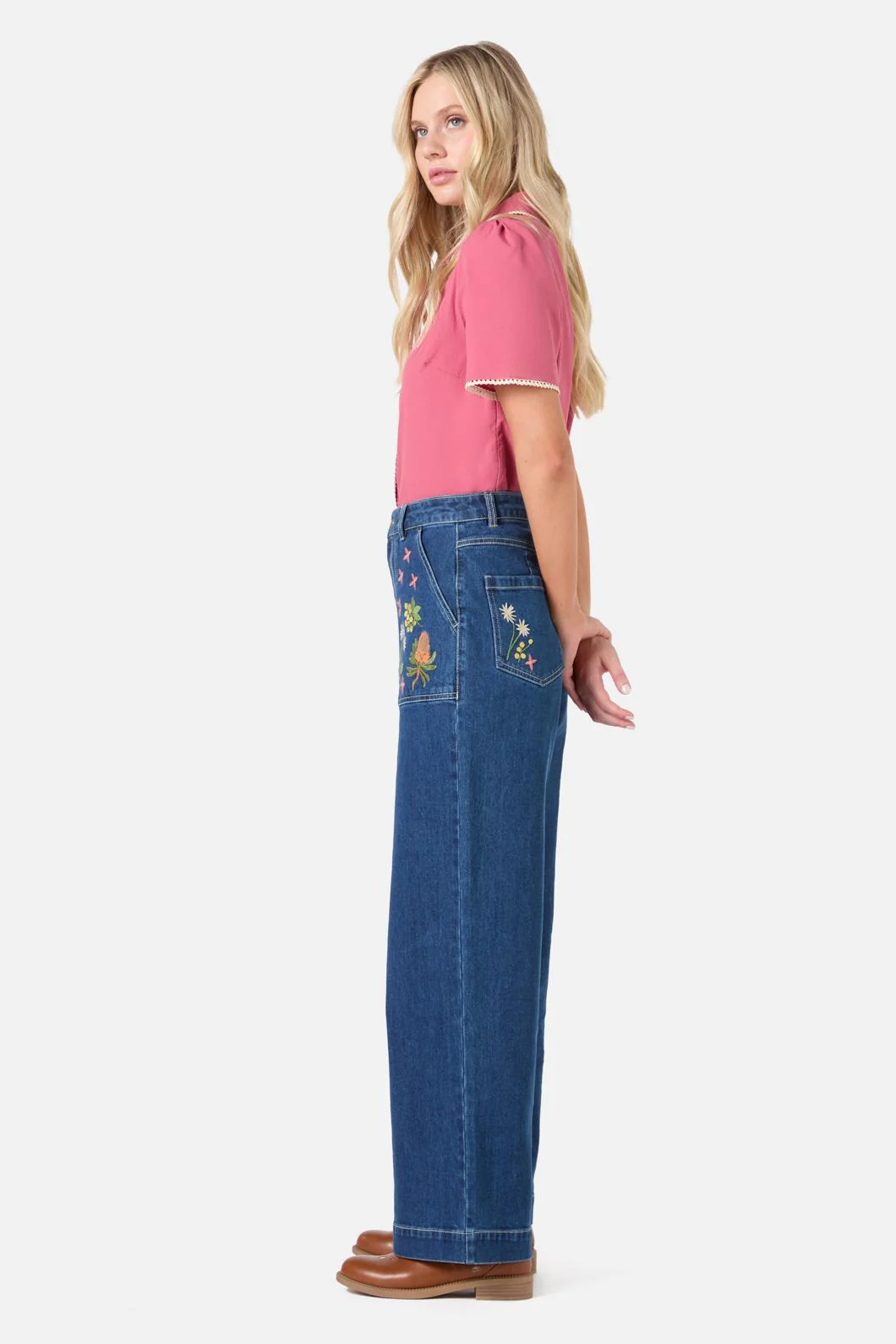Native Embroidered Denim Jean - Image 3
