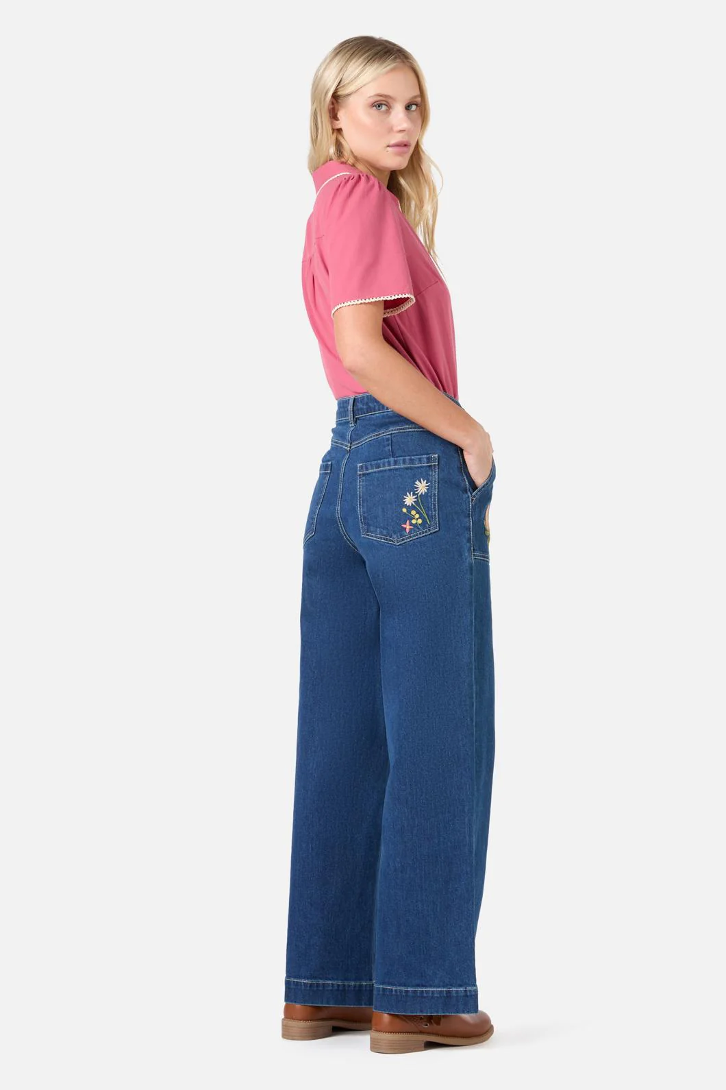 Native Embroidered Denim Jean - Image 4
