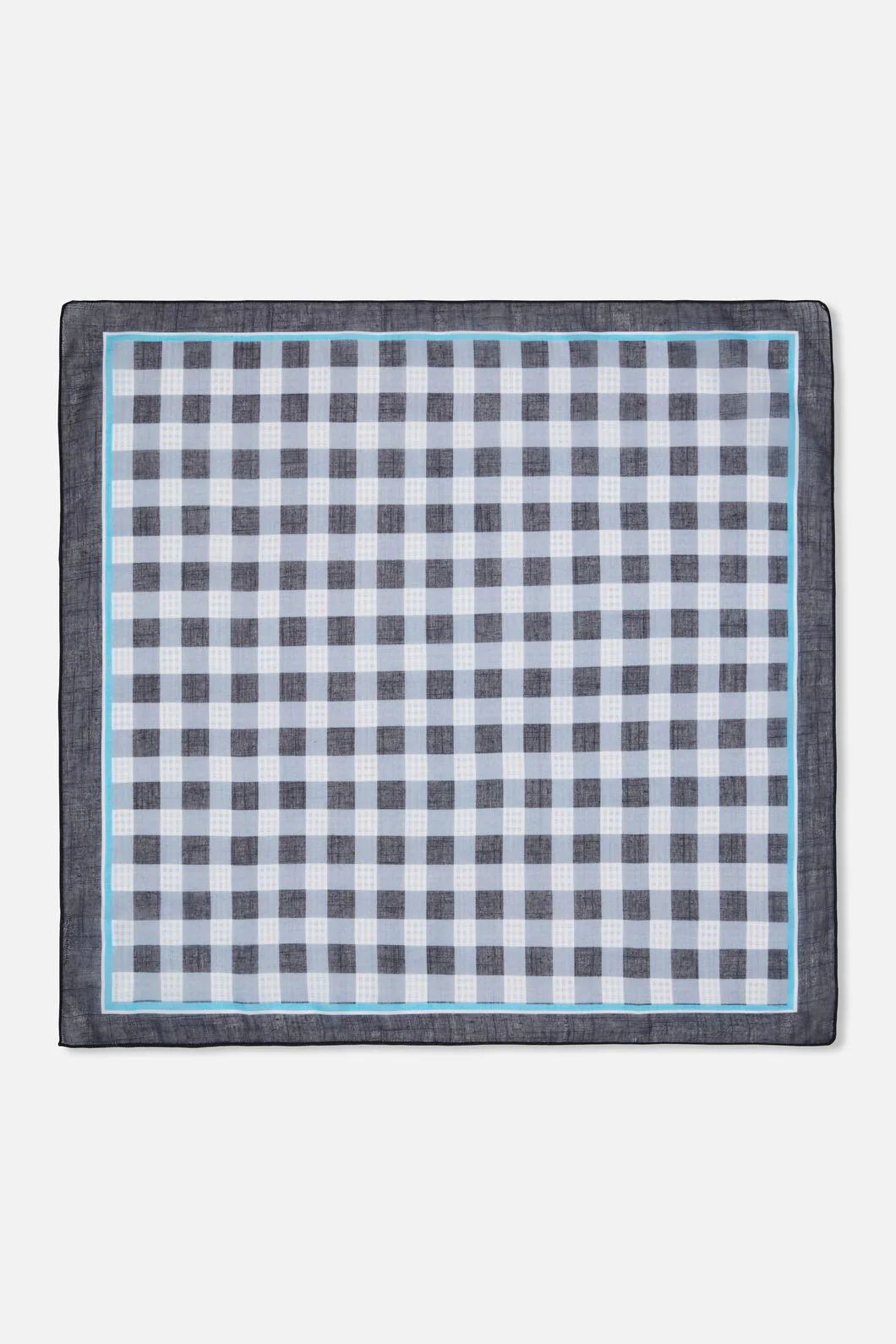 Navy Check Small Scarf - Image 2