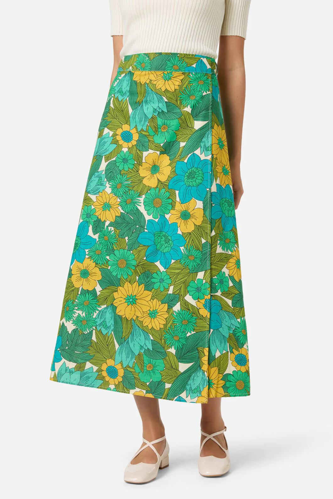 Nellie 70'S Floral Wrap Skirt - Image 2