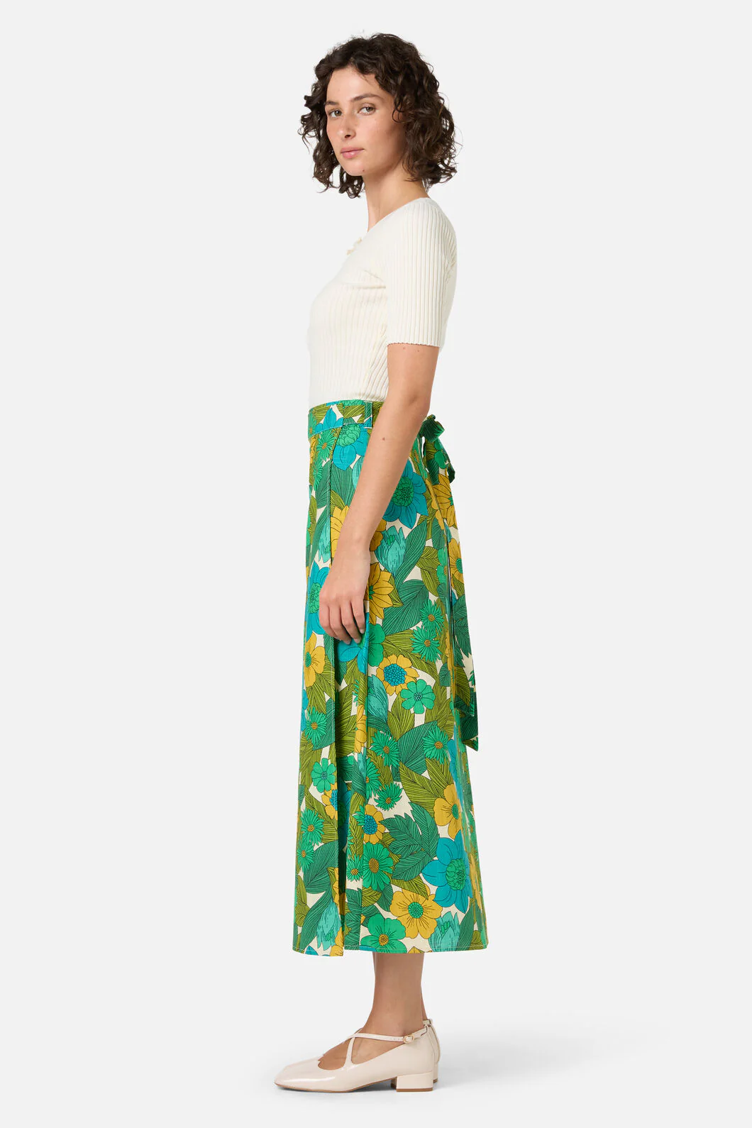 Nellie 70'S Floral Wrap Skirt - Image 3