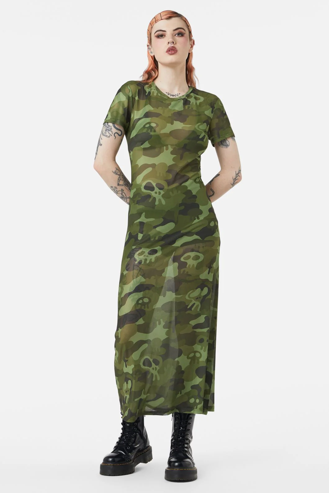 Nook Of The Garden Camo Mesh Dress - Image 2