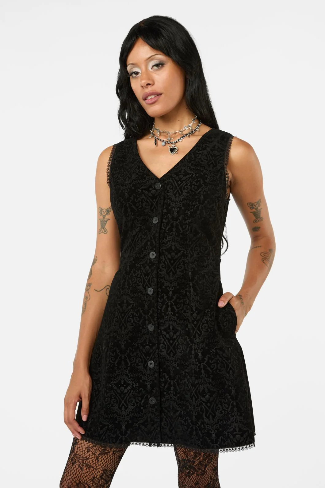 Not Afraid Velvet Pinafore - Image 5