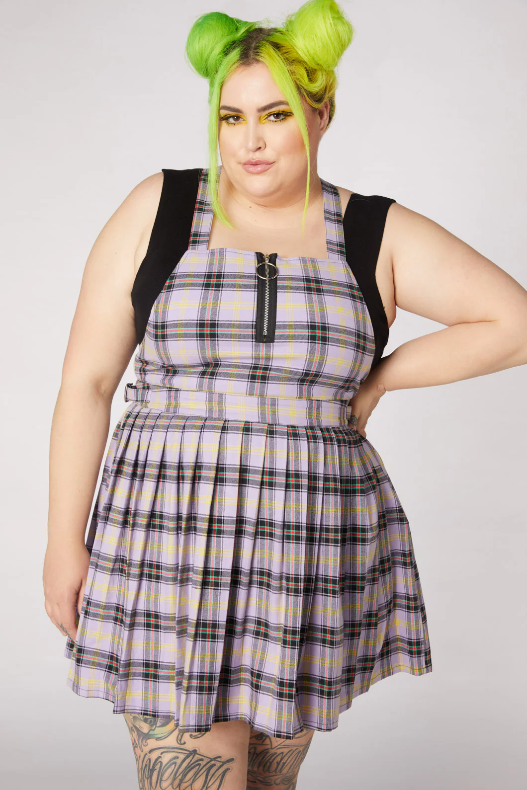 Outsider Tartan Pleat Pinny - Image 7