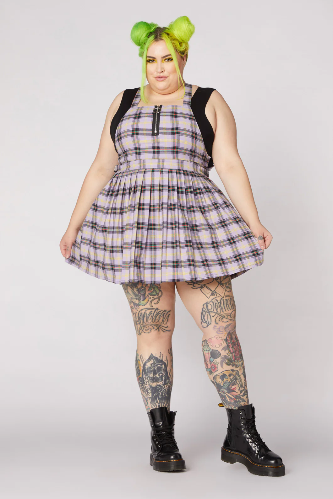 Outsider Tartan Pleat Pinny - Image 8