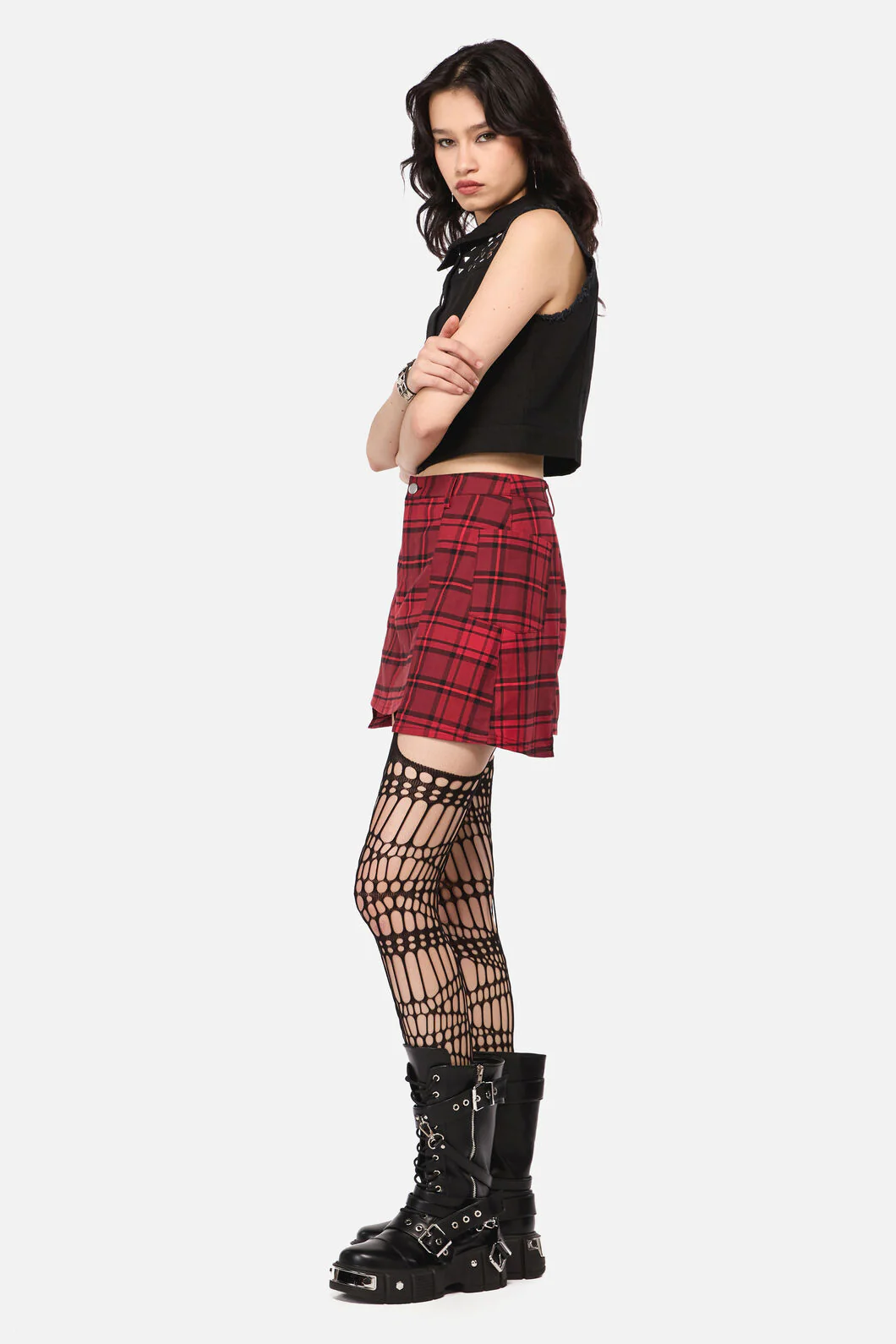 Over It Tartan Mini Skirt - Image 5