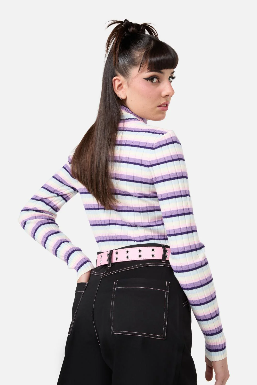 Pale Pink Eyelet Belt - Image 4