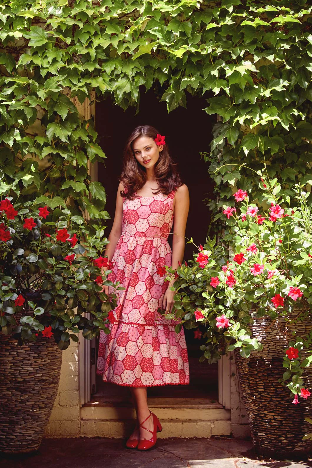 Patchwork Tiered Midi Dress - Image 2